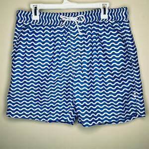 Bondi Beamers Swim Trunks XL Mens Board Shorts Blue Striped Surf Beach NEW Lined